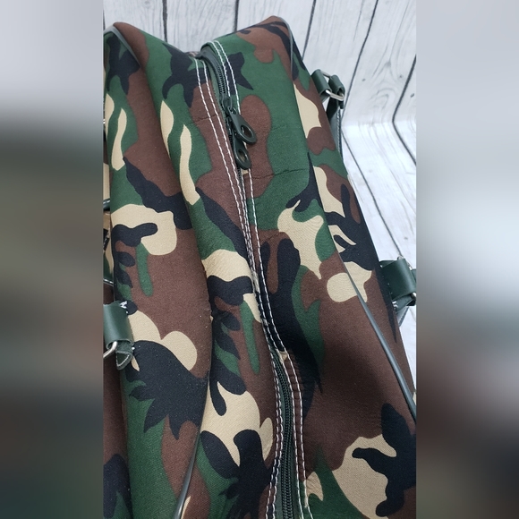 Large Capacity Carry-On Rolling Duffel Bag - Green Camo - Picture 13 of 13